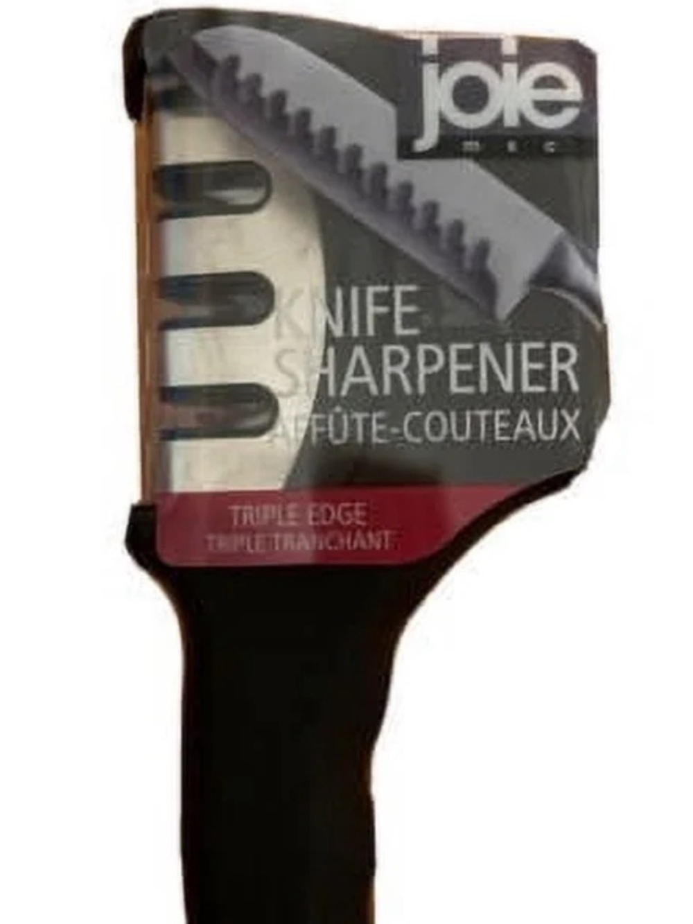 Joie Black and Silver Triple-Edge Knife Sharpener
